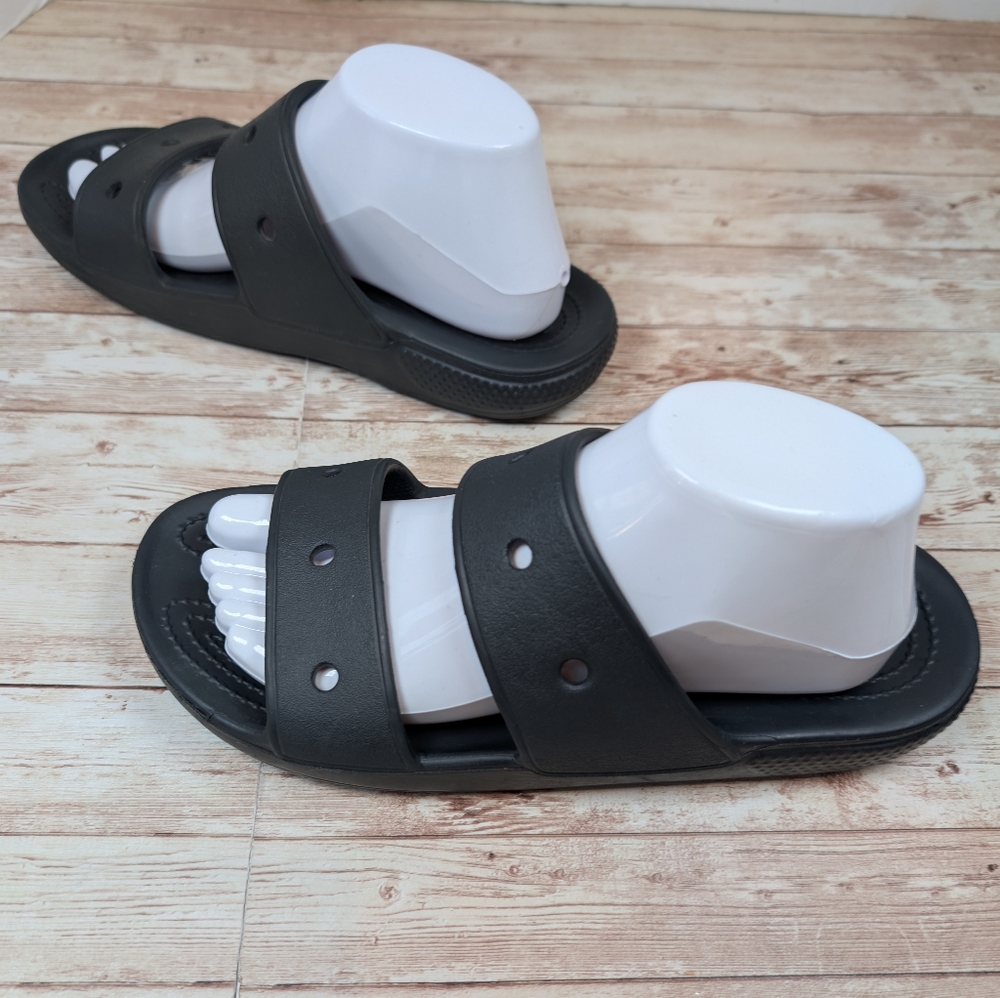 CROCS Iconic Comfort Slide On Slip On Sandal Shoes Black Men's Size 7 - Picture 2 of 13